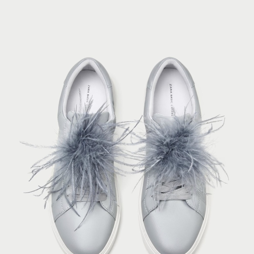 ZARA Sneakers With Feathers - Picture 2 of 6